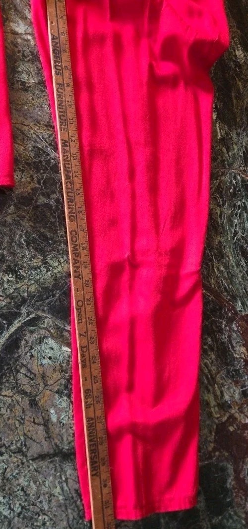 Vtg 80’S IIF Red Glam Pantsuit Sz 10 Mini Cape Jacket & Pants Statement Emblshd