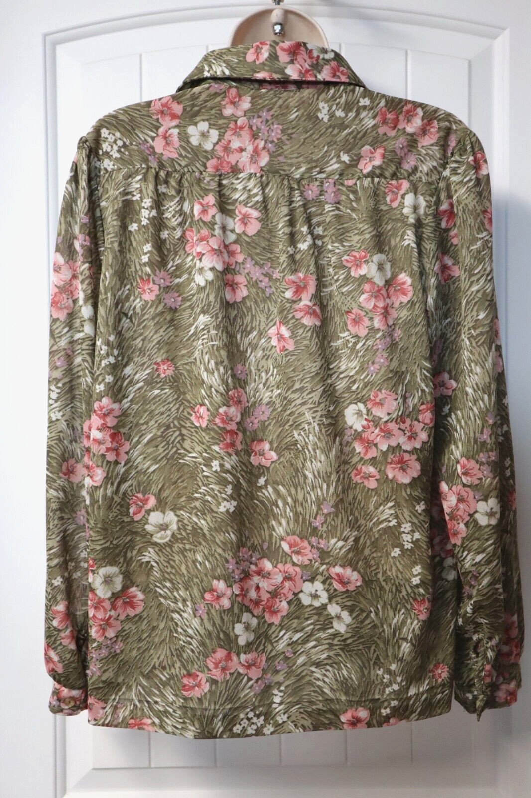 Vintage ECCOBAY womens multicolor floral semi sheer blouse size 13-14 (USA)