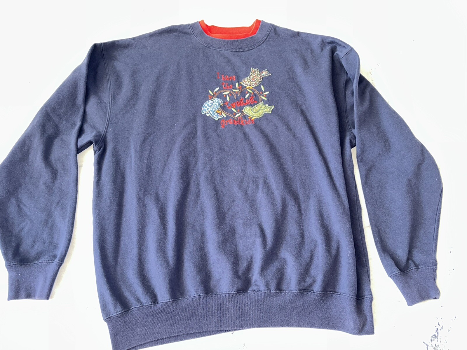 vintage grandma sweater M&C Sportswear XL Birds “ I Have the Tweetest Grandkids”