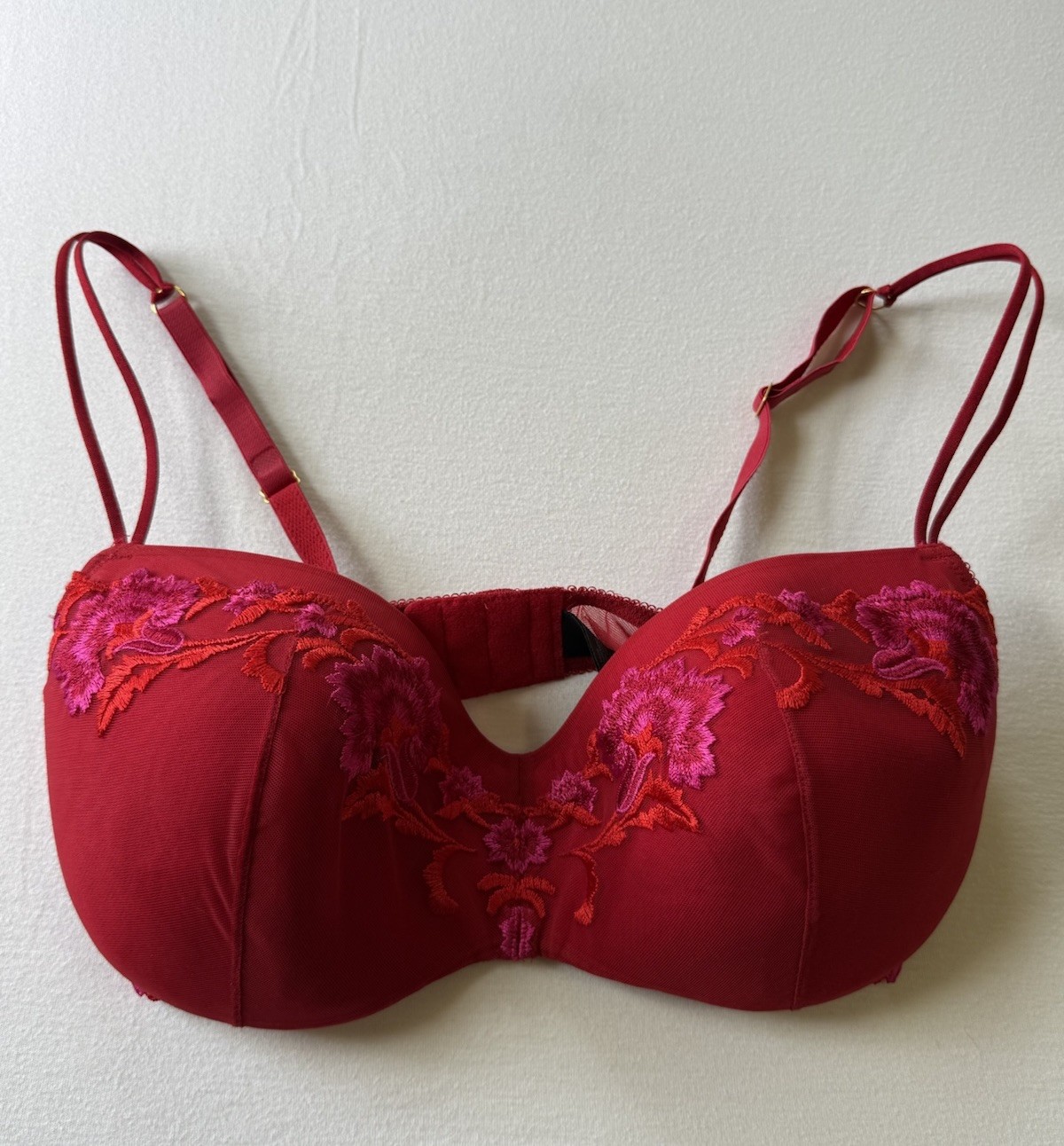Vintage NATORI 133102 Women’s Size 34D Underwire Molded Contour Bra Red