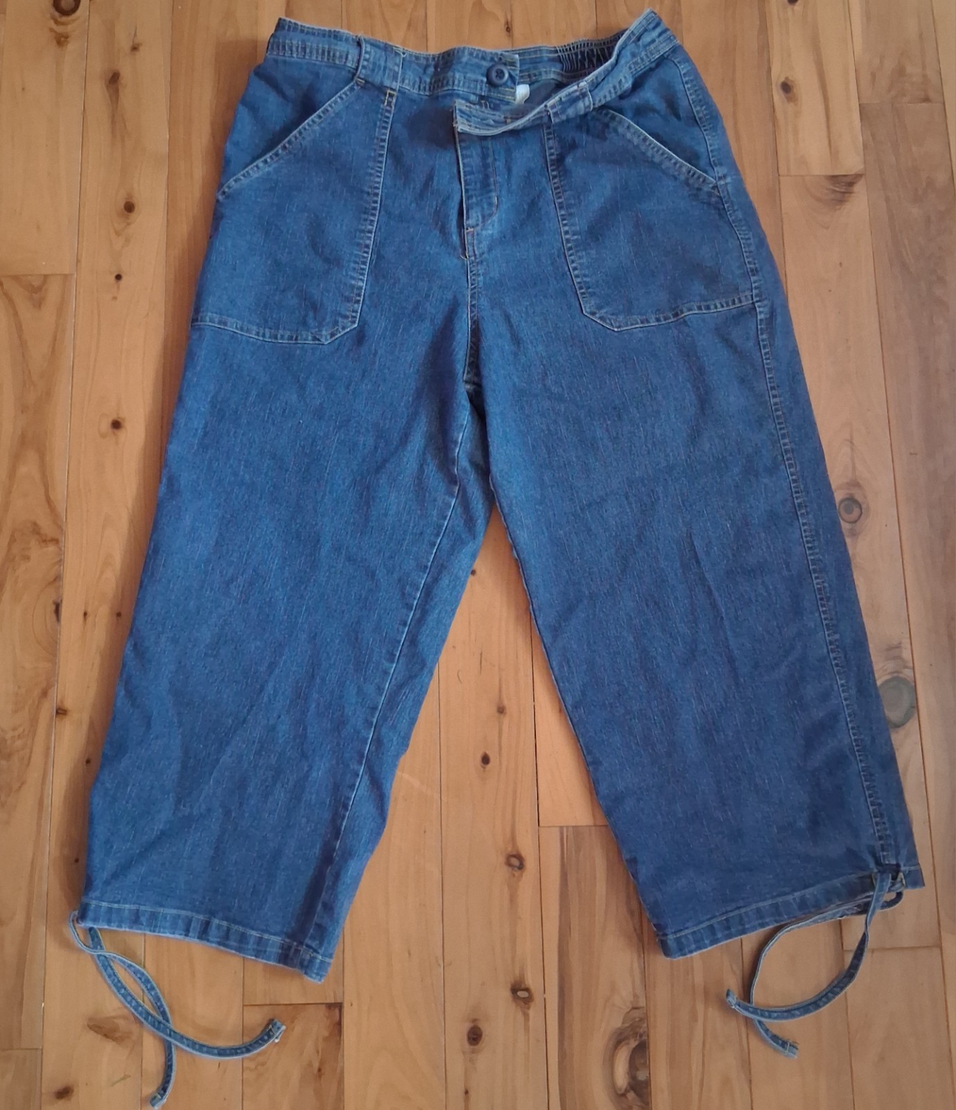 Vintage Bobbie Brooks Hydraulic Denim Style Capri Pants M 8-10