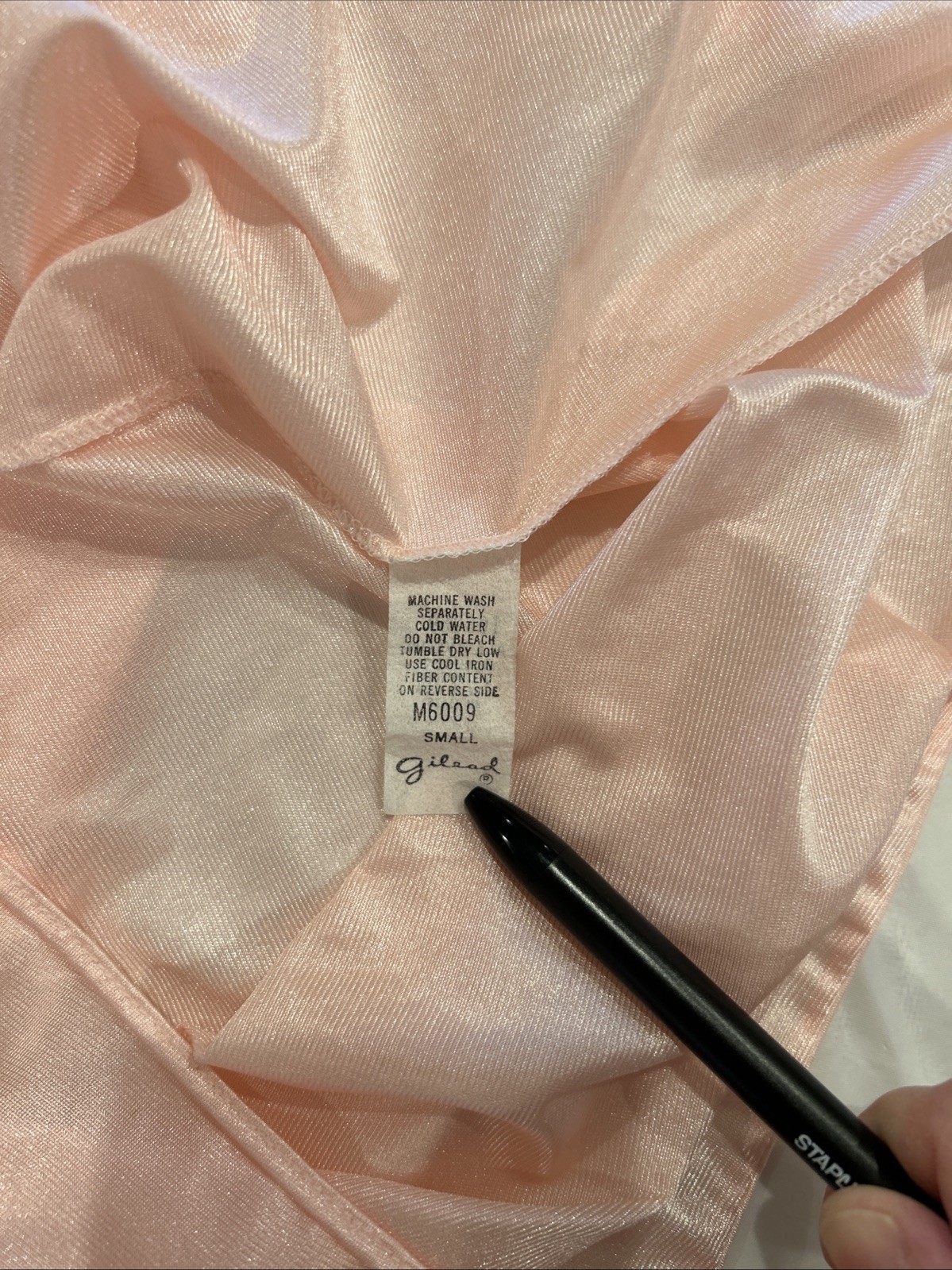 Gilead Peignoir Set Nightgown Robe Women S/M Pink Peach Lace Trim Vintage USA
