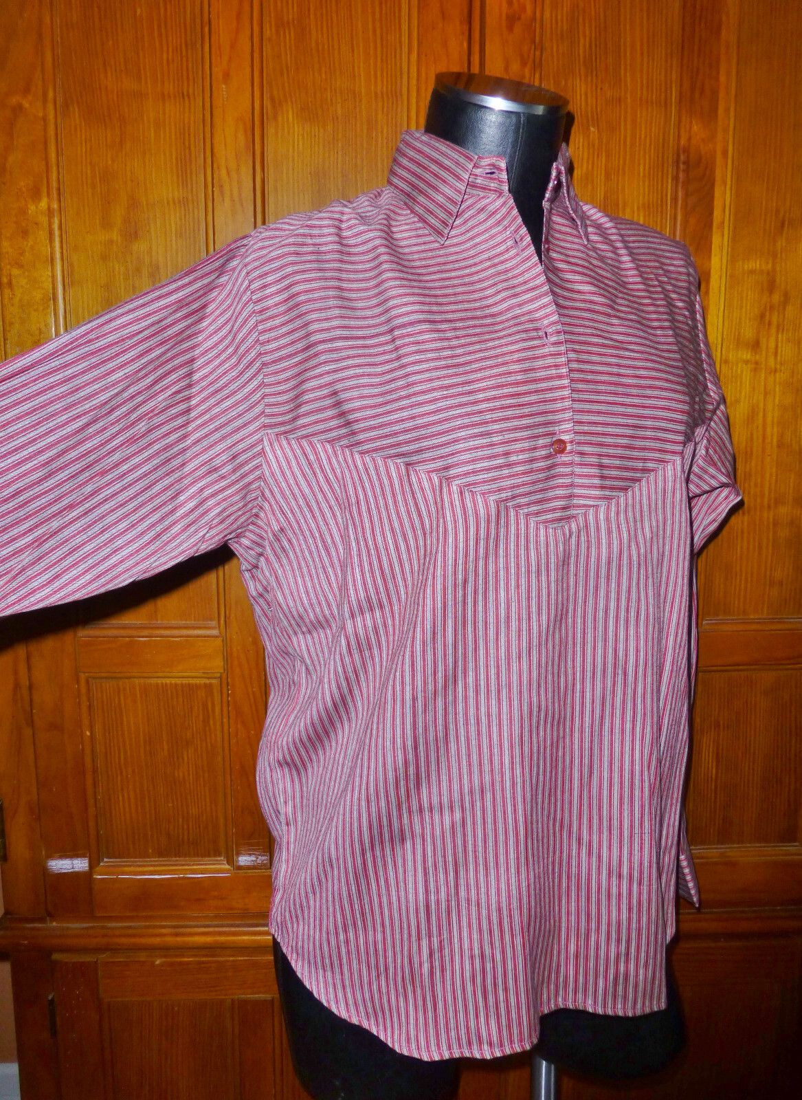 Vtg 70s 80s India Royal SILK Cotton Stripe ETHNIC BoHo BLOUSE TOP M L