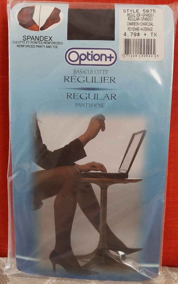 Vintage Pantyhose Option Regular Color Charcoal Size Average BBN1