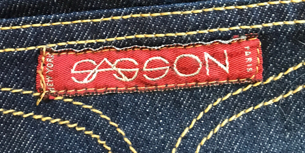 Vintage New Deadstock Sasson Dark Blue Denim Wide Leg Jeans Tall 38×35 USA made