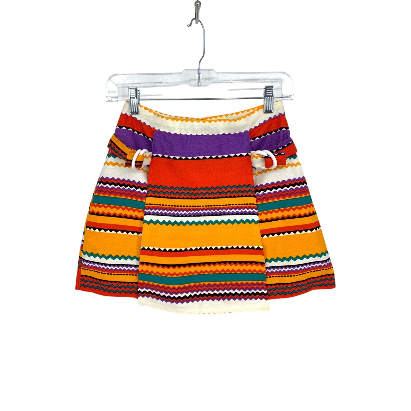 Vintage Primstyle Skort Womens 24″ Waist Multicolor Rainbow Stripe Back Zip