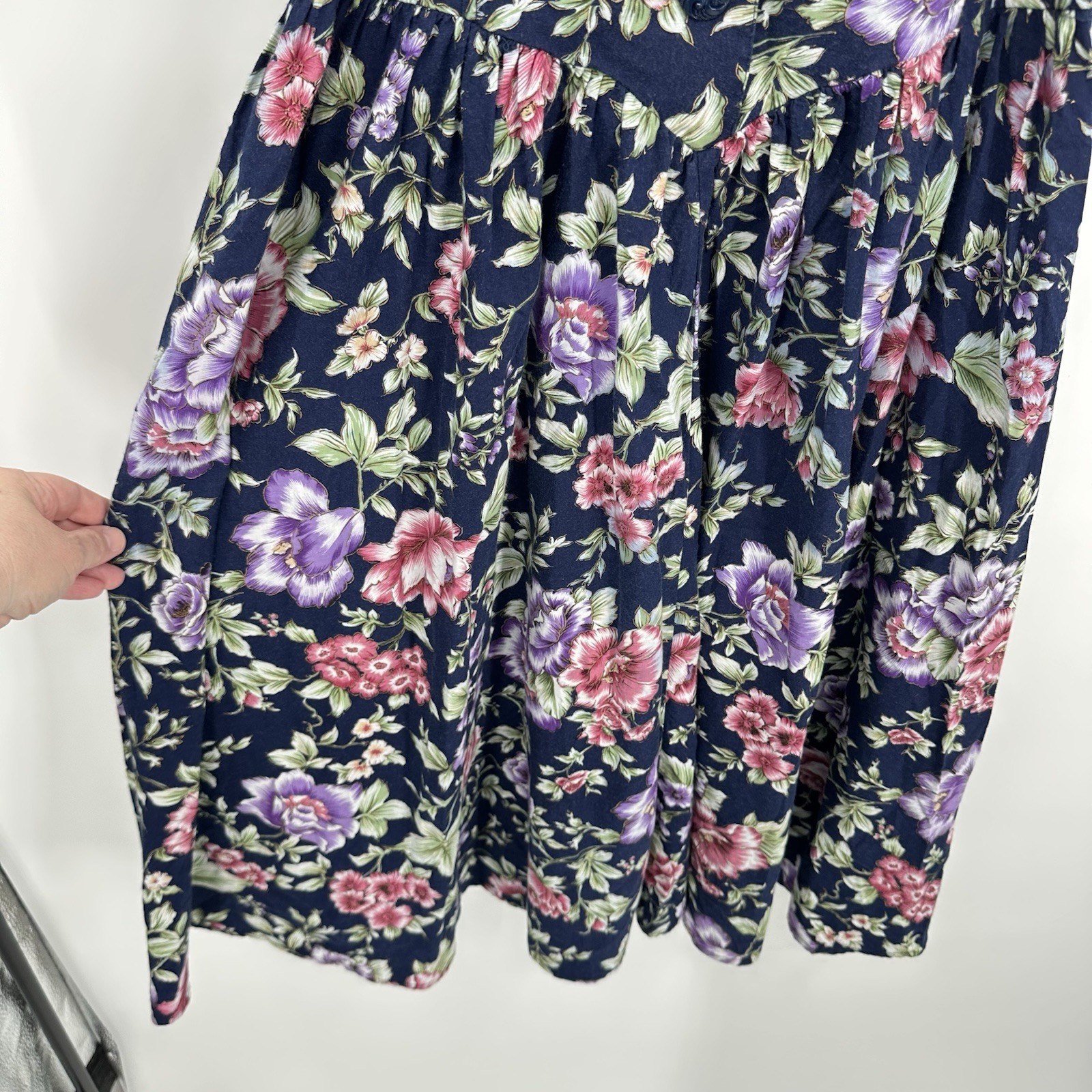 vintage 80s COUNTRY ROMANCE MAXI DRESS floral XL cottagecore prairie equestrian