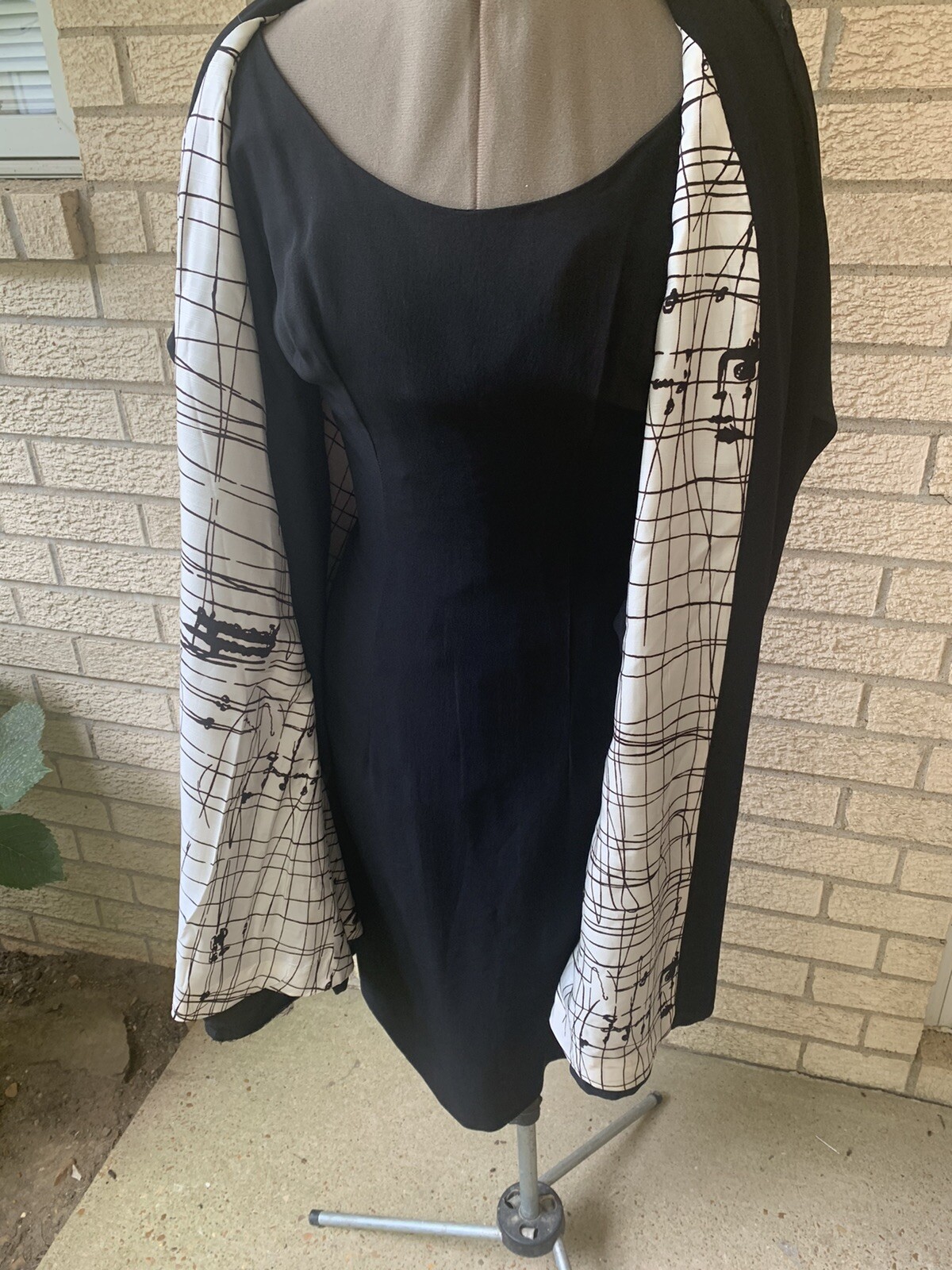 vintage 60s Lilli Diamond California black sheath dress matching lined cape sz S