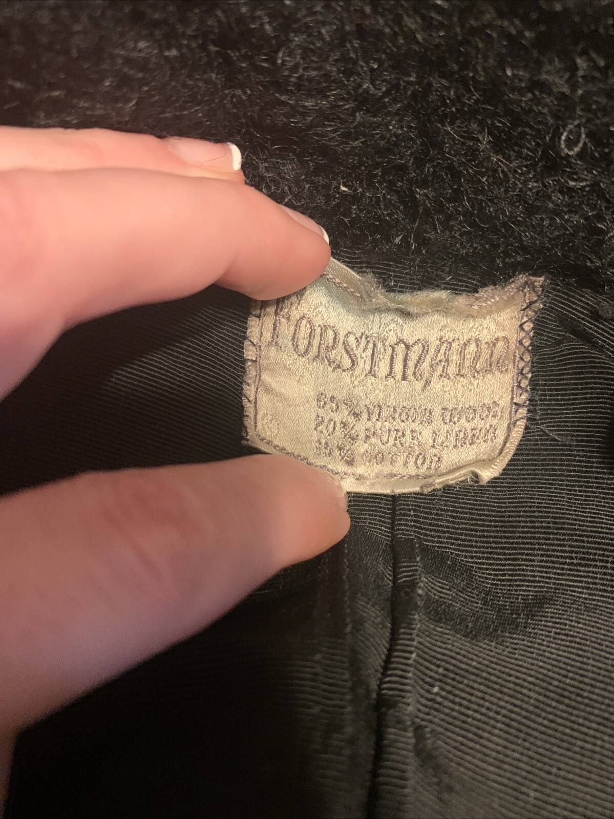 Forstmann Vintage Winter Solid Black Wool Long Sleeve Jacket Cost Small
