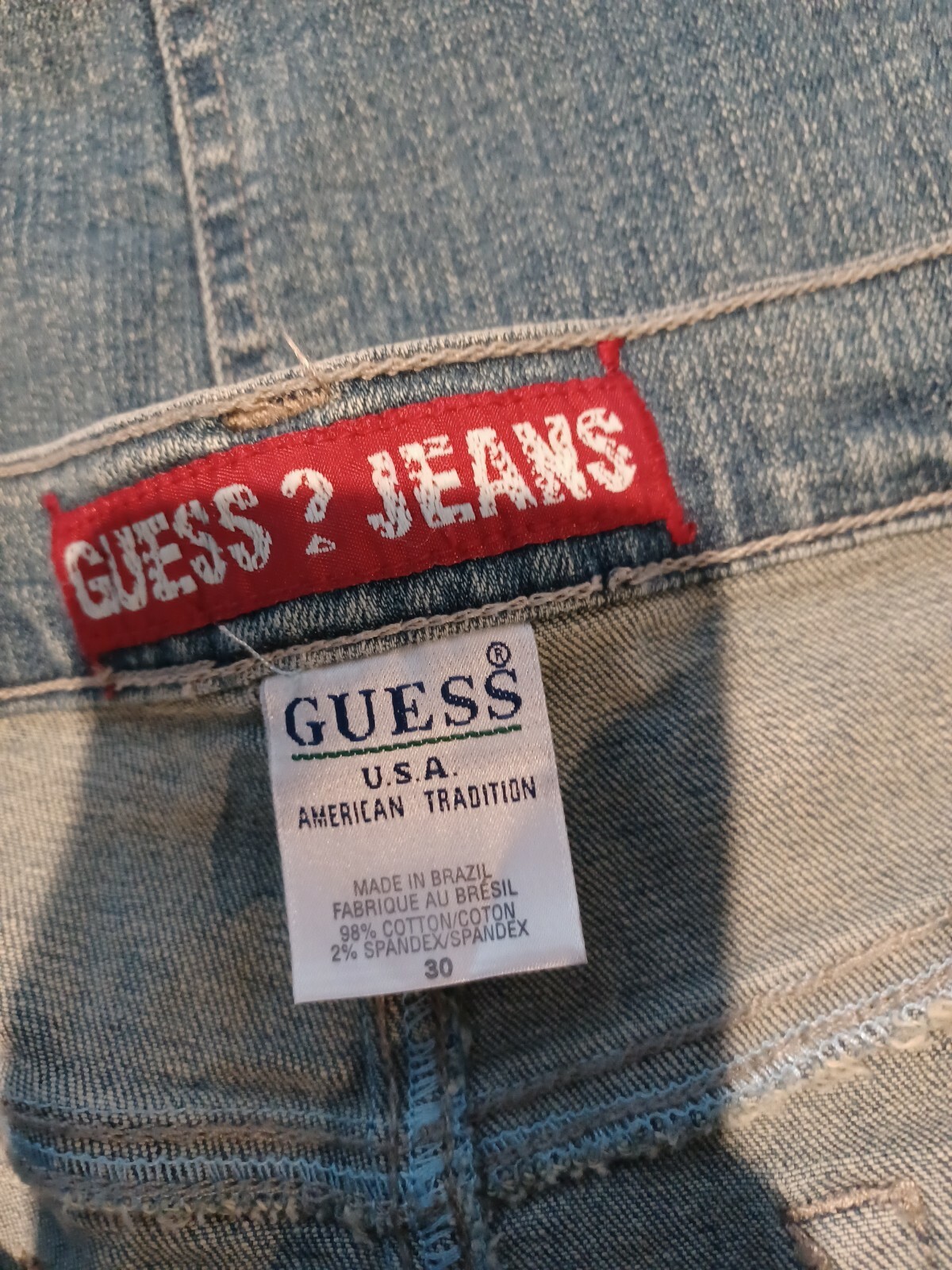 Vintage 80’s Guess?Jeans Skirt Denim Mini Size 30 Measures 28 1/2”