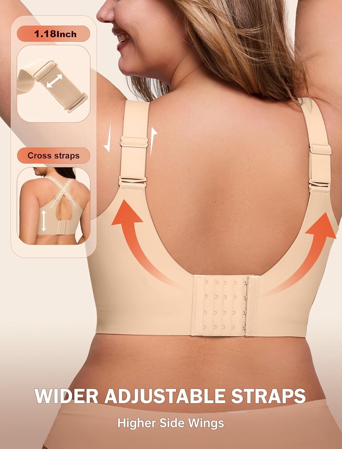 LetsJoli Bras for Women Supportive Wireless Push Up Bra Full Coverage No Underwi