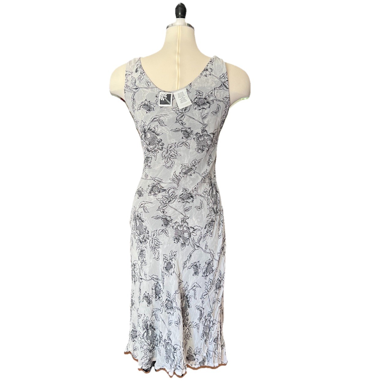 Vintage 90’s Phool Floral Reversible Ruffle Hem Y2K Midi Asymmetrical Dress Sz L