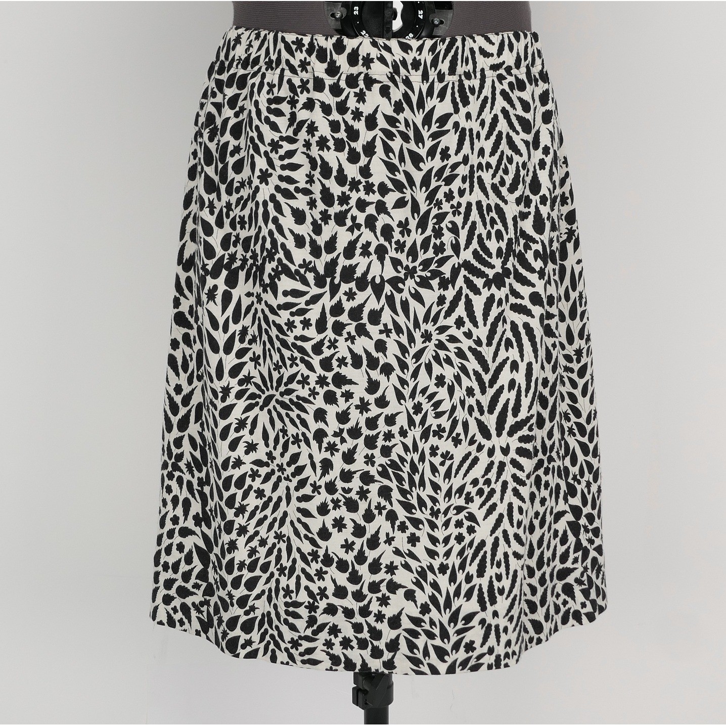 VTG Averardo Bessi Skirt Set 12 Botanical Arabesque Wool & Silk Monochrome Italy