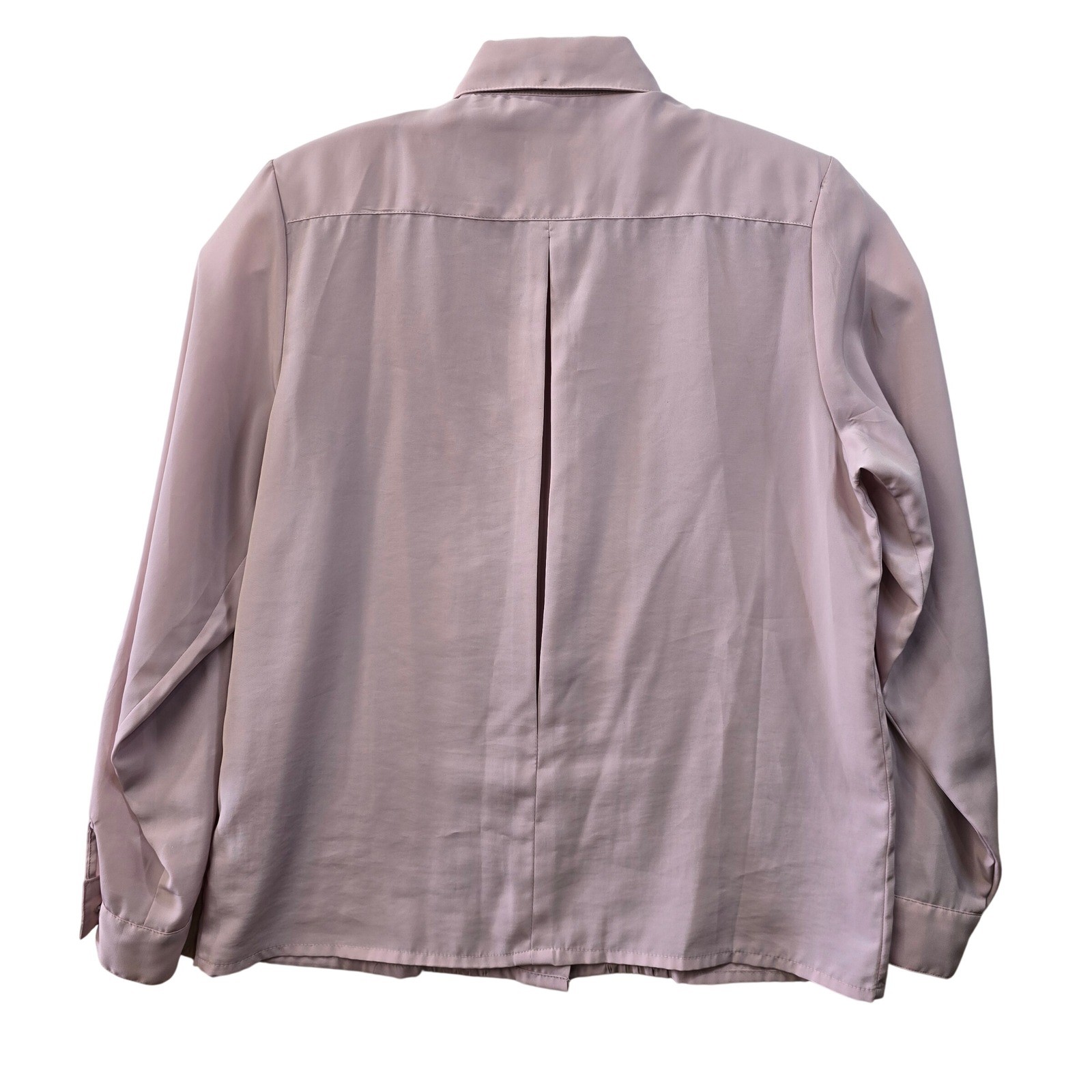 Yves St Clair Vintage Dusty Pink Mauve Pleated Front Blouse Embroidered Size 10