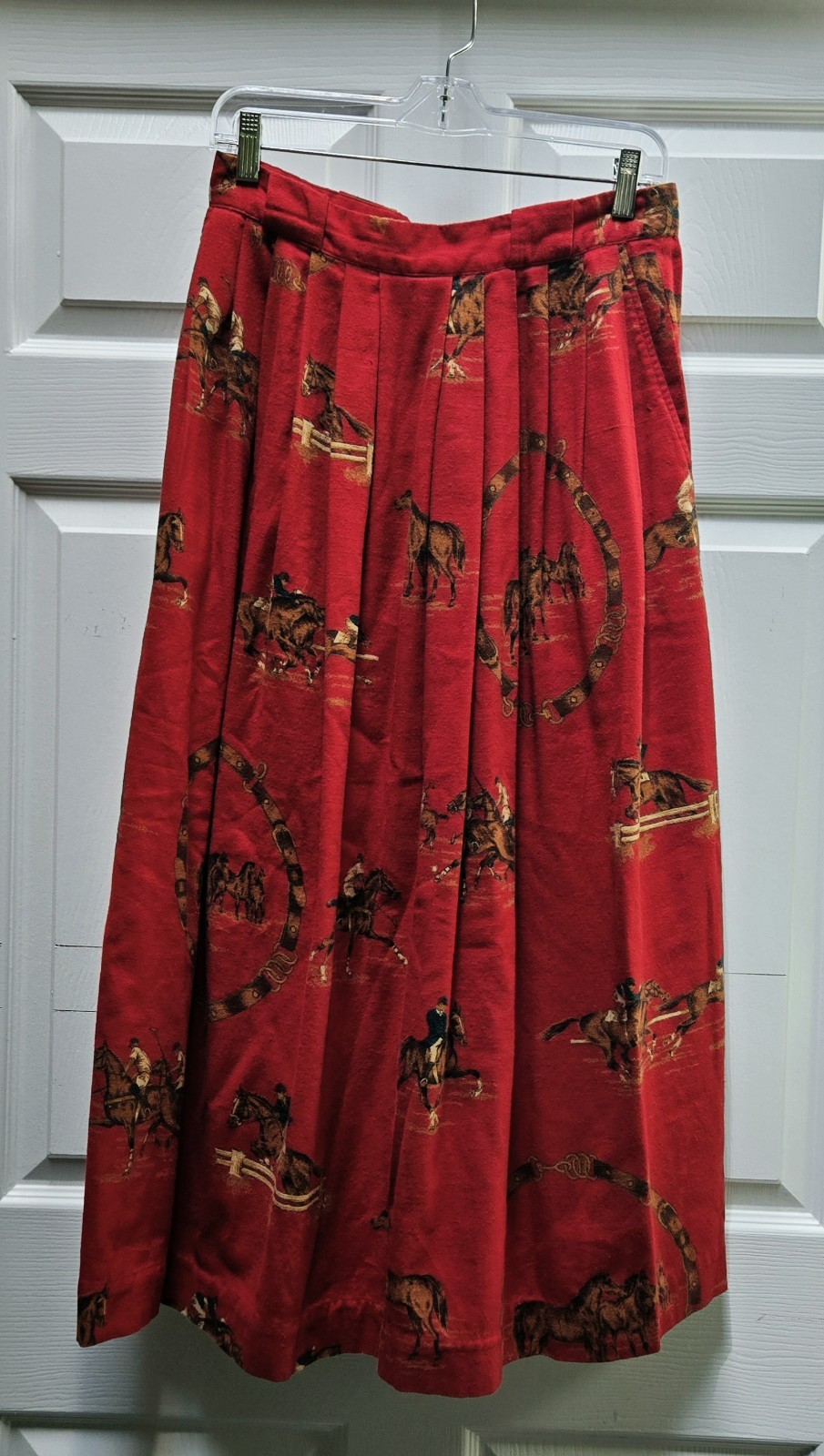 Vintage Ralph Lauren Blue Label Equestrian All Over Print Skirt Hong Kong 1980s