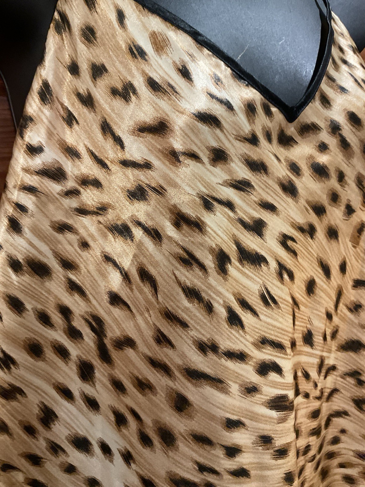 Vintage Secret Treasures Silky Leopard Animal Nightgown Robe Pengoir Set XL