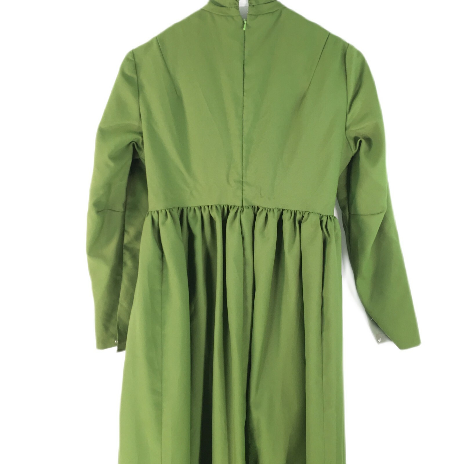 VTG Womens MaryLou Handmade Draped Neck Olive Green Gown Dress Size Large