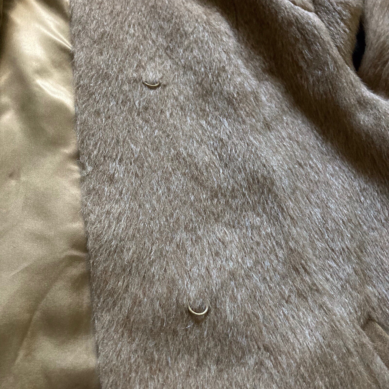 Vintage Women’s Alpaca Hair Coat Sz 42 West Germany Camel 1960’s Luxus Llama