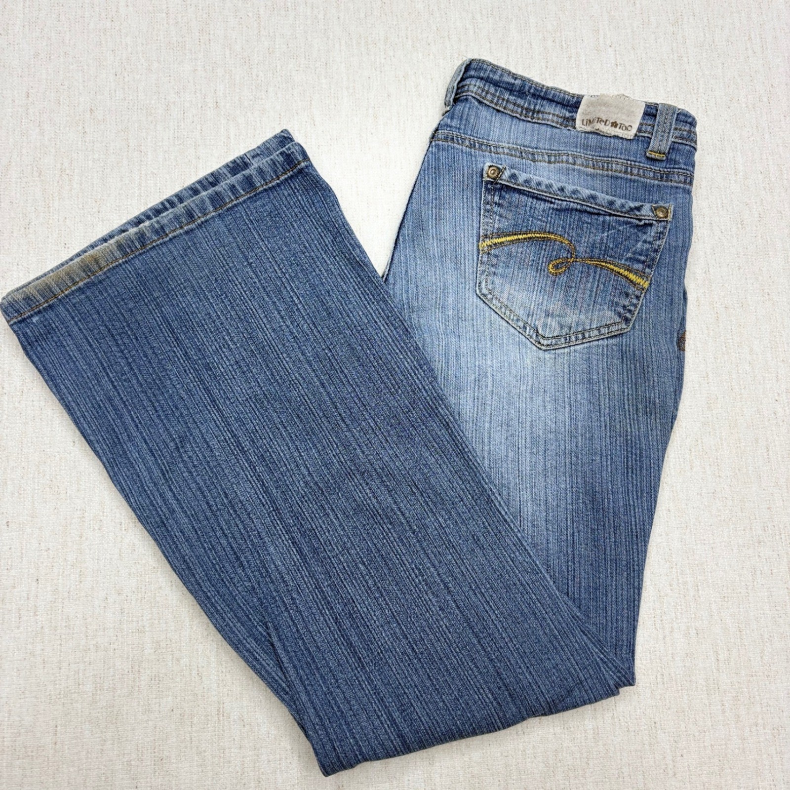 Limited Too Vintage Y2K Flare Jeans Blue Denim Low Rise Size 16 1/2 31×31 Read D