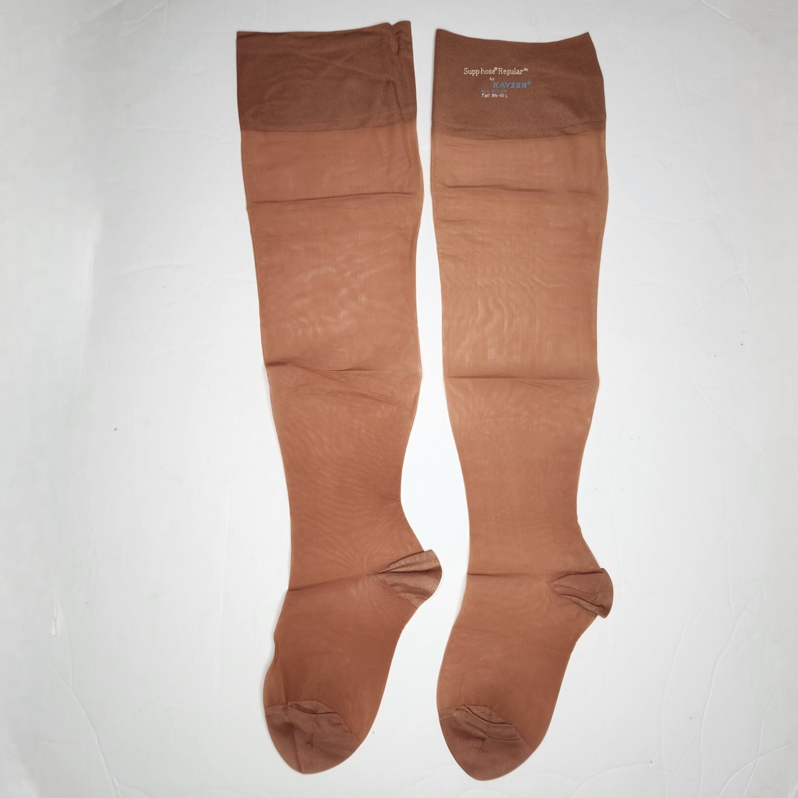 Vintage Supp-Hose Kayser Nylon Stockings Seamless Pantyhose Honey Tall 9 1/2-10L