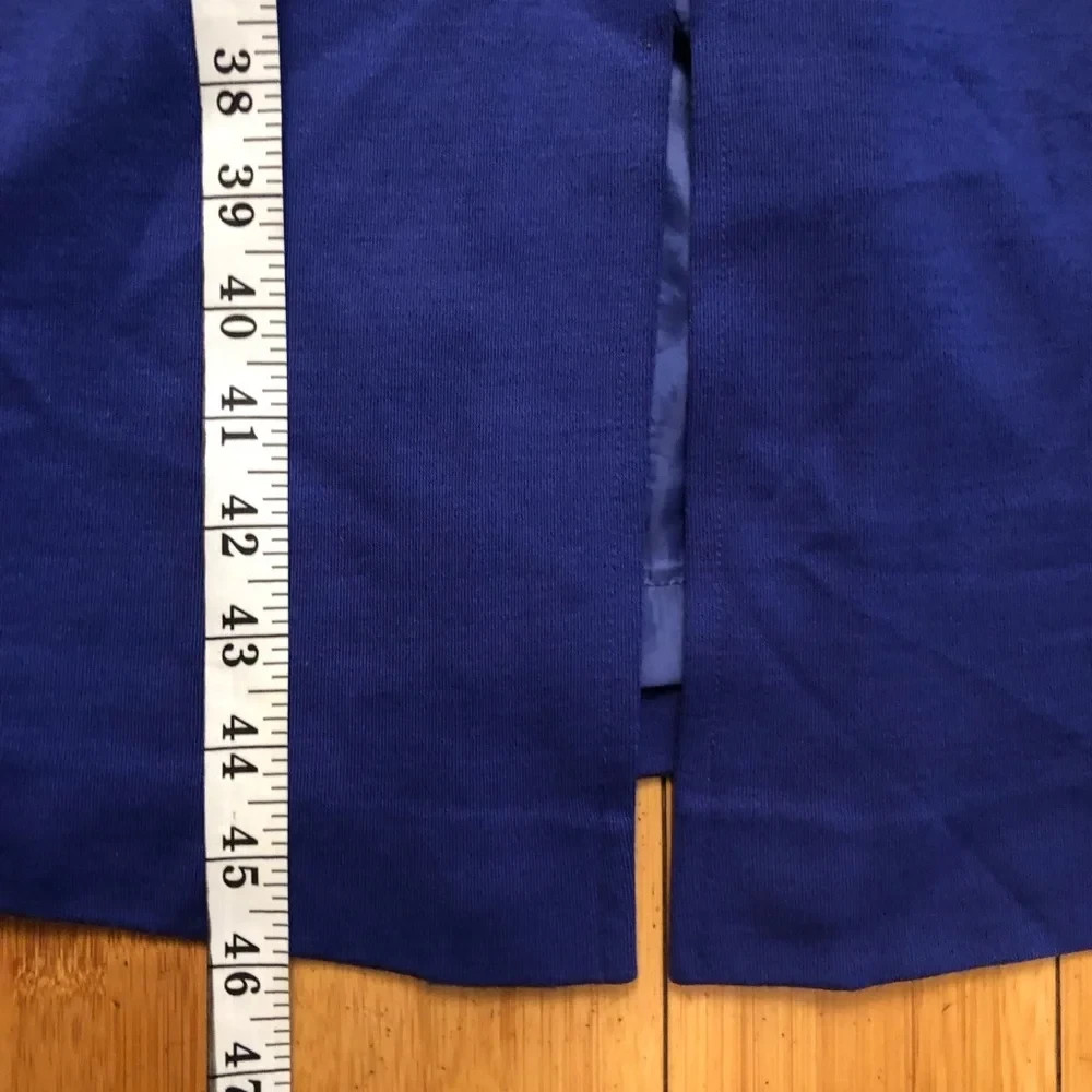 Vintage 70s 80s CIAO Ltd Wool Preppy Gold Stud Cobalt Midi Knot Sweater Dress 12