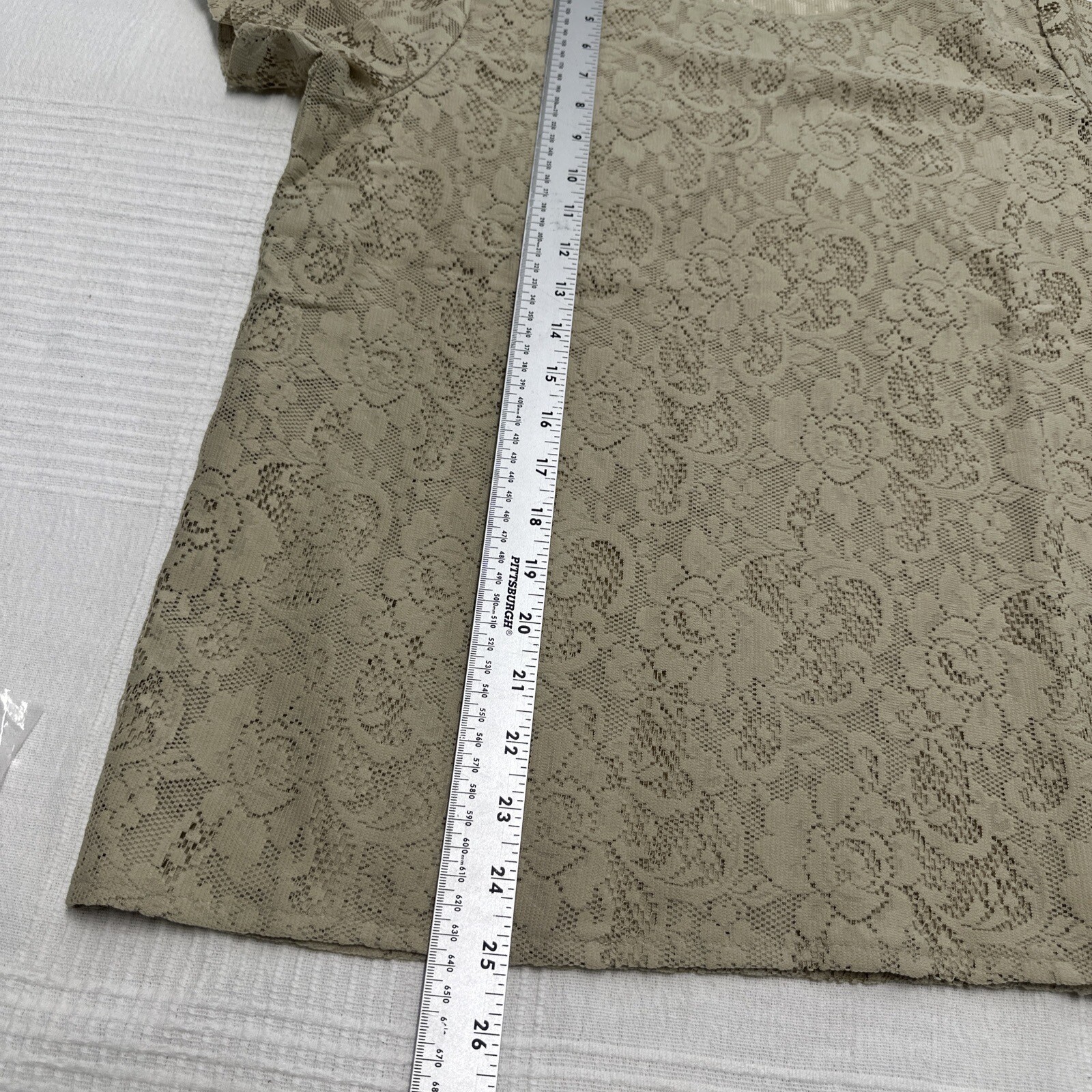 New WOMEN’S VINTAGE Sheer See Through Sand SHIRT – FASHION FORMULAS SIZE Medium