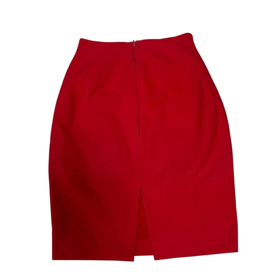 Vintage Fendi 365 Red Textured Piqué Blazer and Skirt Suit Set Size IT 38