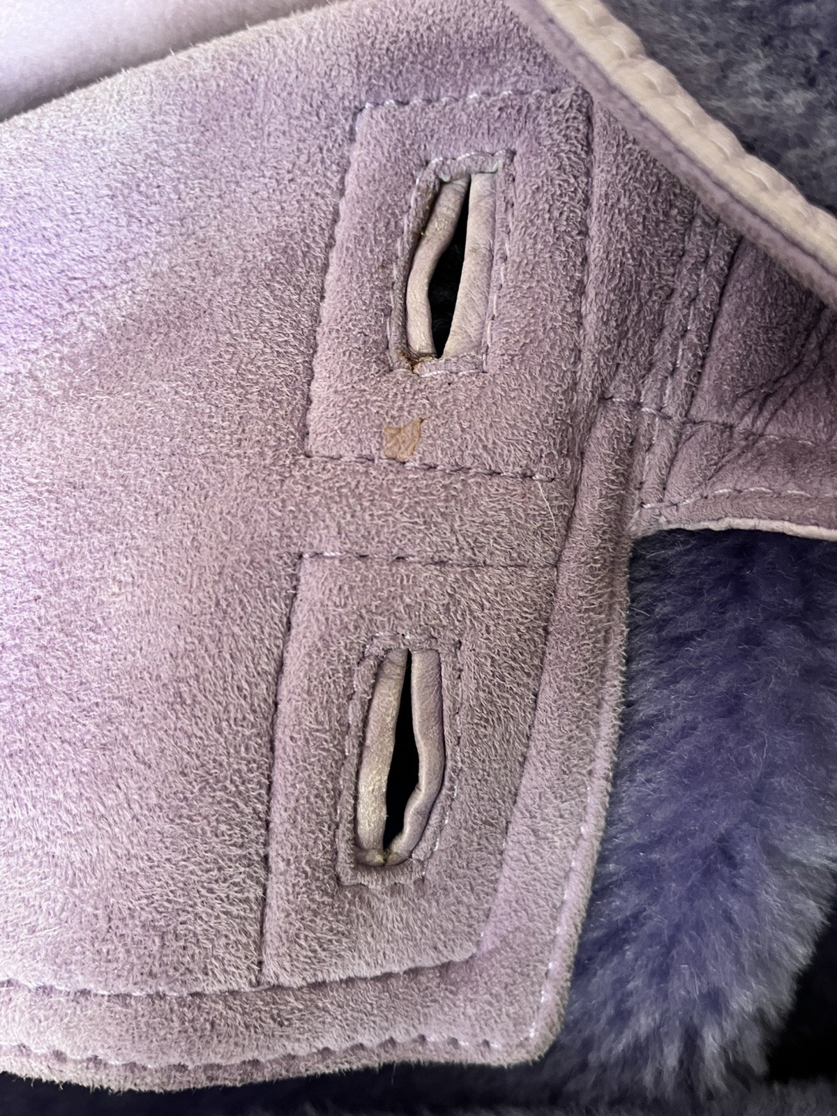 Vintage GIANNI VERSACE Purple Leather & Faux Fur Oversized Long Coat, Signed