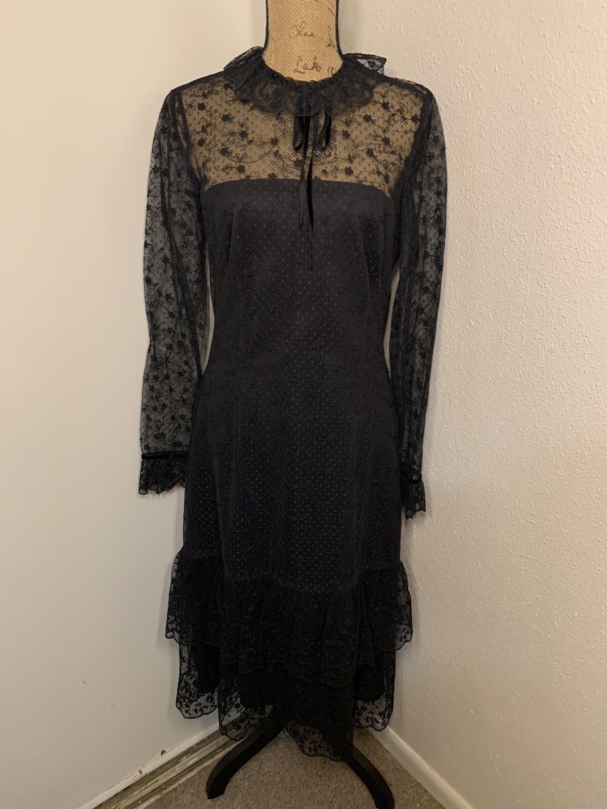Vintage Jill Richards Black Lace Dress