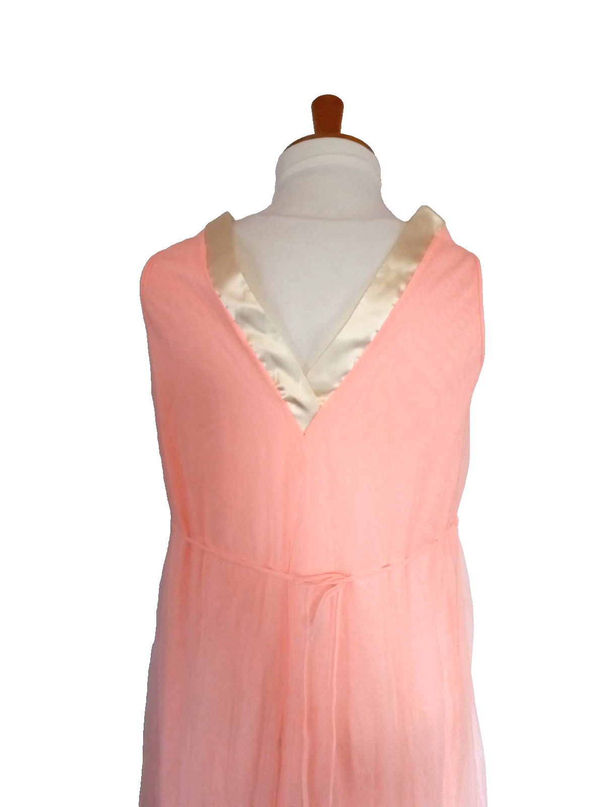 VTG Kayser Coral Orange Peignoir Nightgown ,Robe & Slippers Size Medium EUC