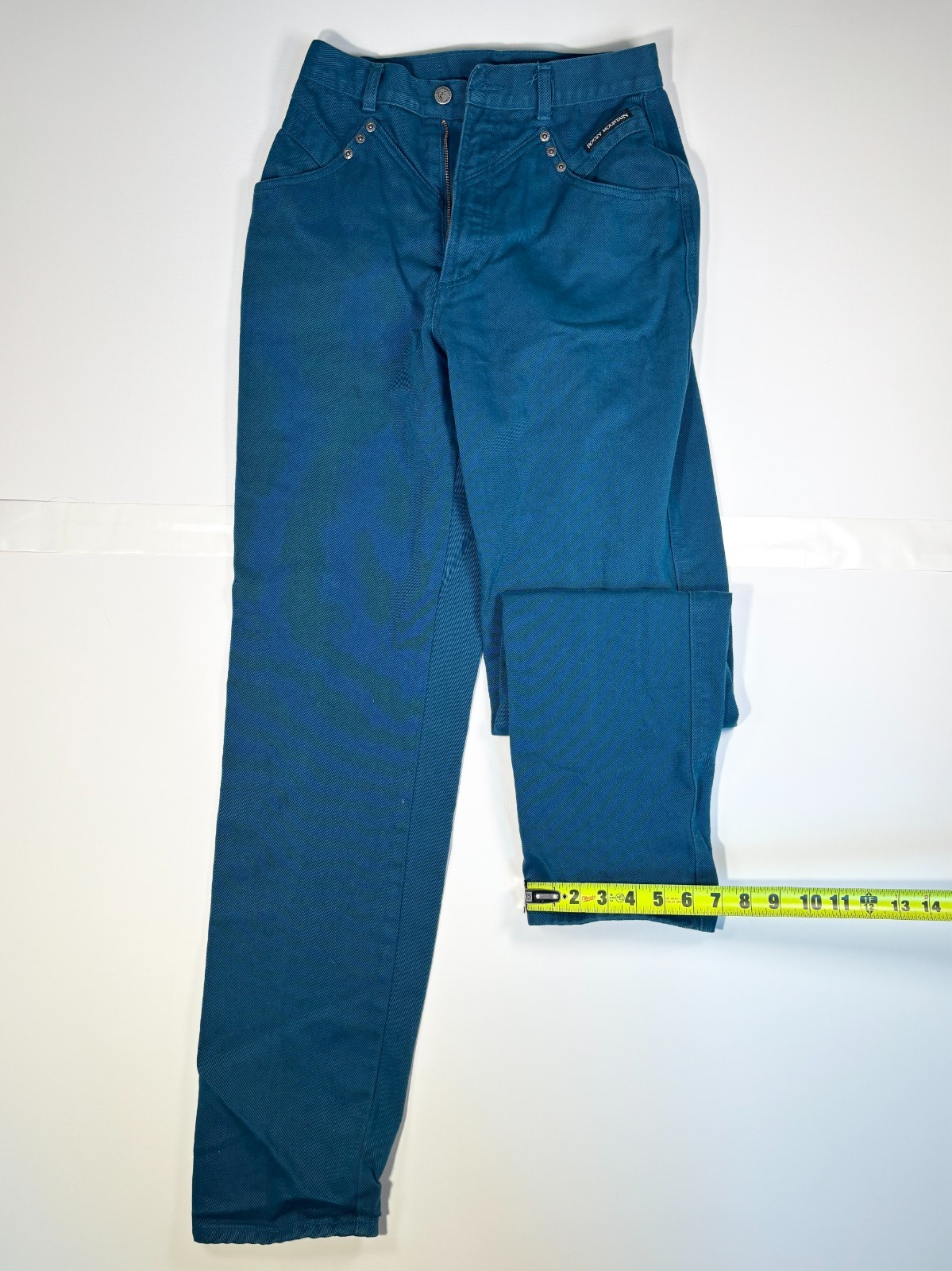 Rocky Mountain Vintage Jeans Women 28 Teal High Rise Straight Leg Western Denim