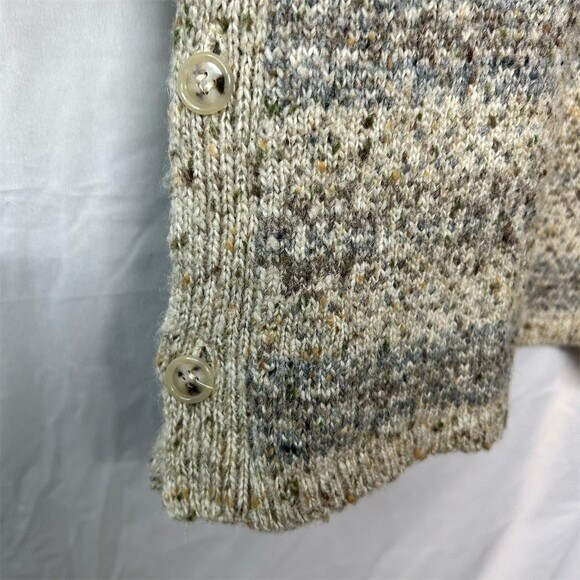 Vintage French Connection Wool Blend Side Button Tunic Sweater Beige Grey Medium