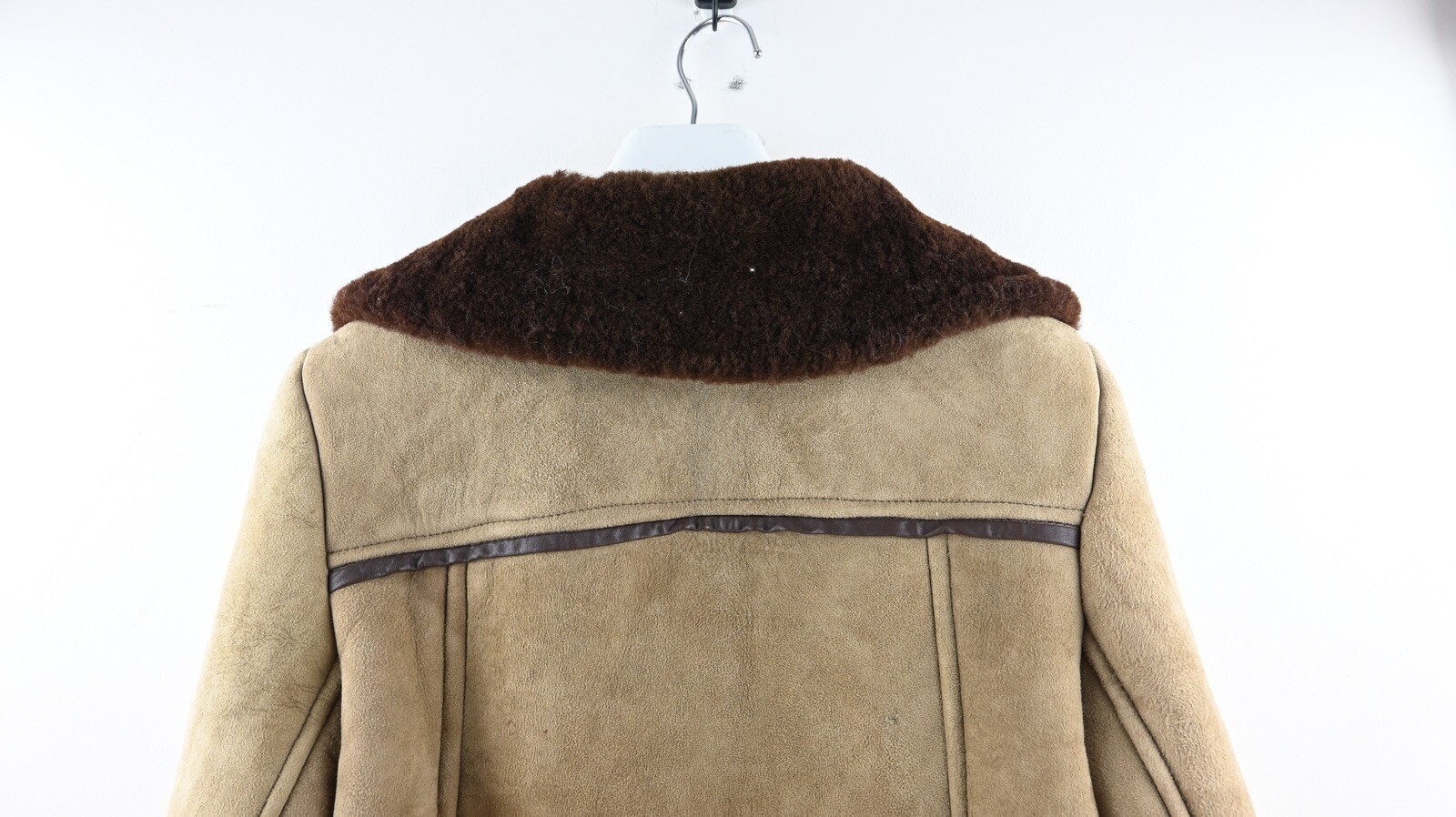 Vintage Macalistars Goldrush sueded shearling jacket in cocoa brown size 34/UK12