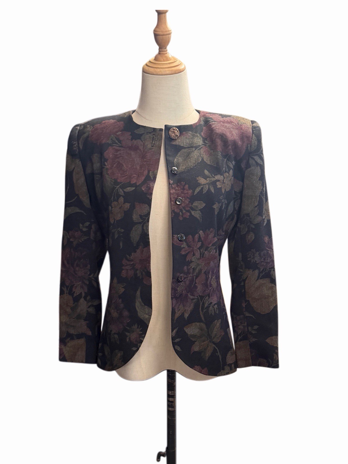 Vintage 90s Blazer Coat Woman’s Sz 2P Floral Whimsigoth Excellent Condition