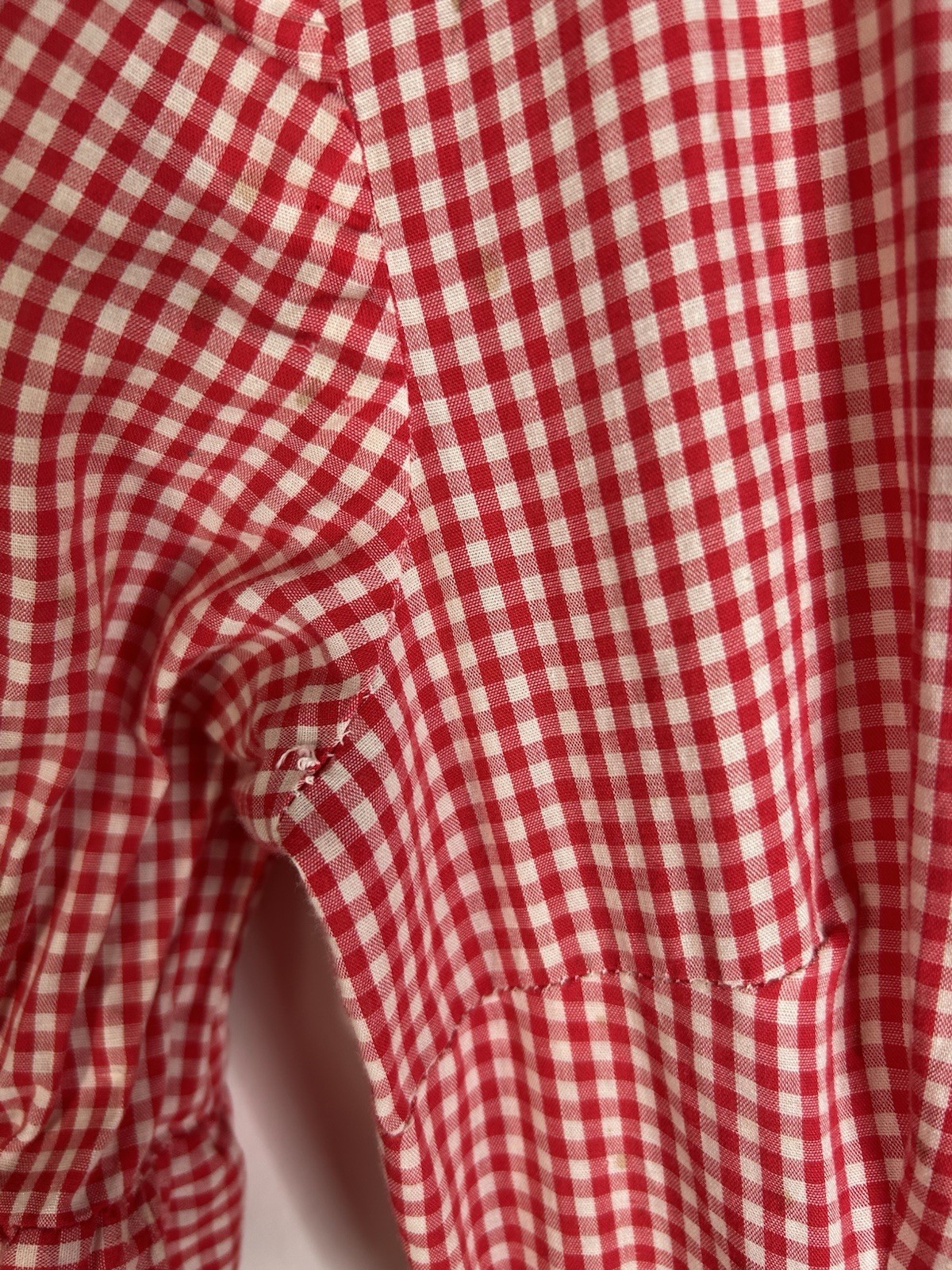 Vintage 1970’s Dress Women’s Red Gingham Western Cowgirl Prarie