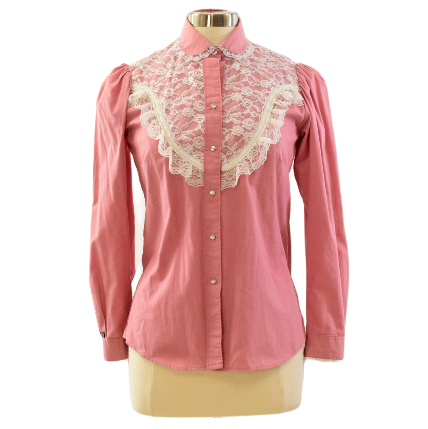 80s Rockmount Ranch Wear „Crystal Palace” Pink Western Top Womens S