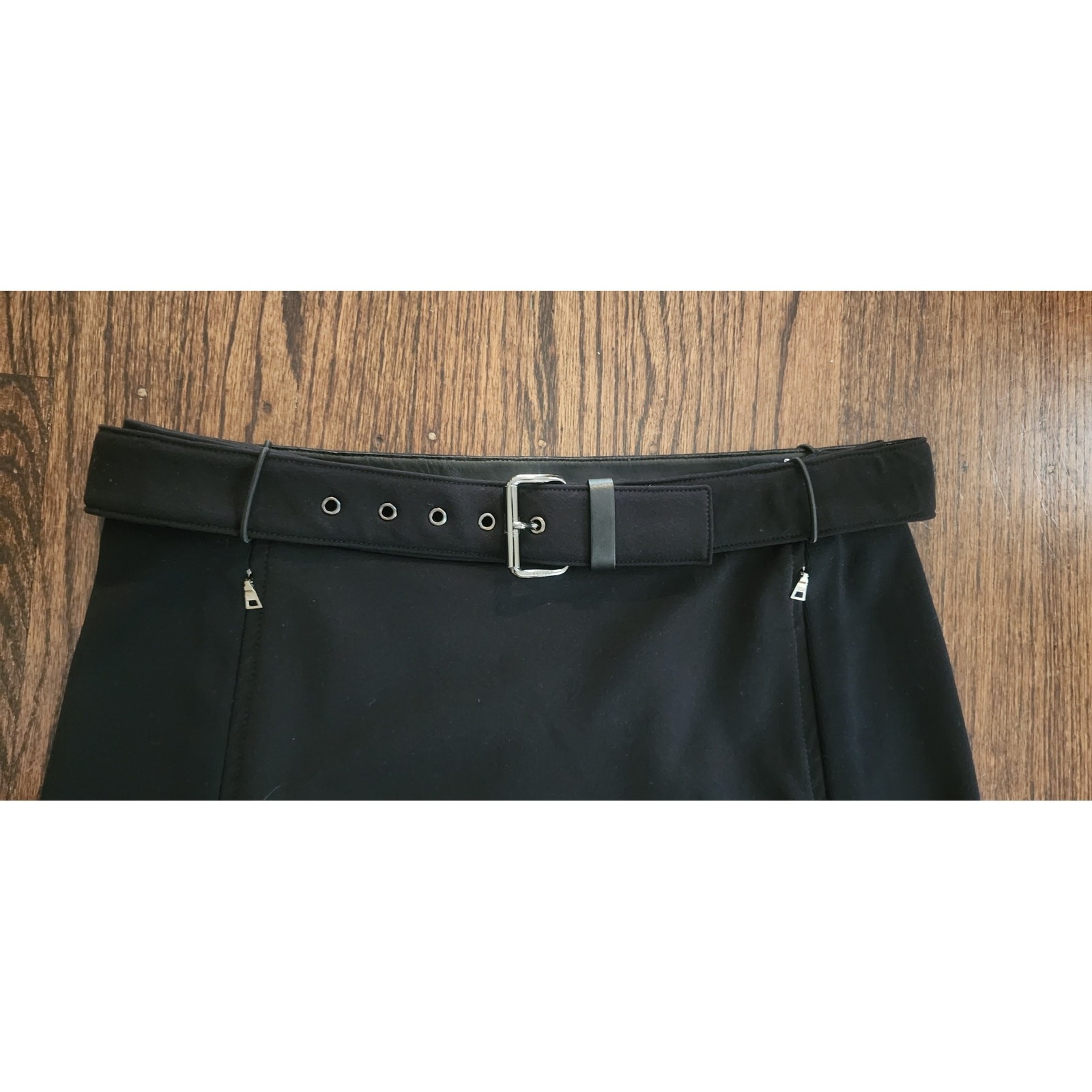 Vintage 1990s Prada Skirt Red Tab Linea Rossa Black A Line