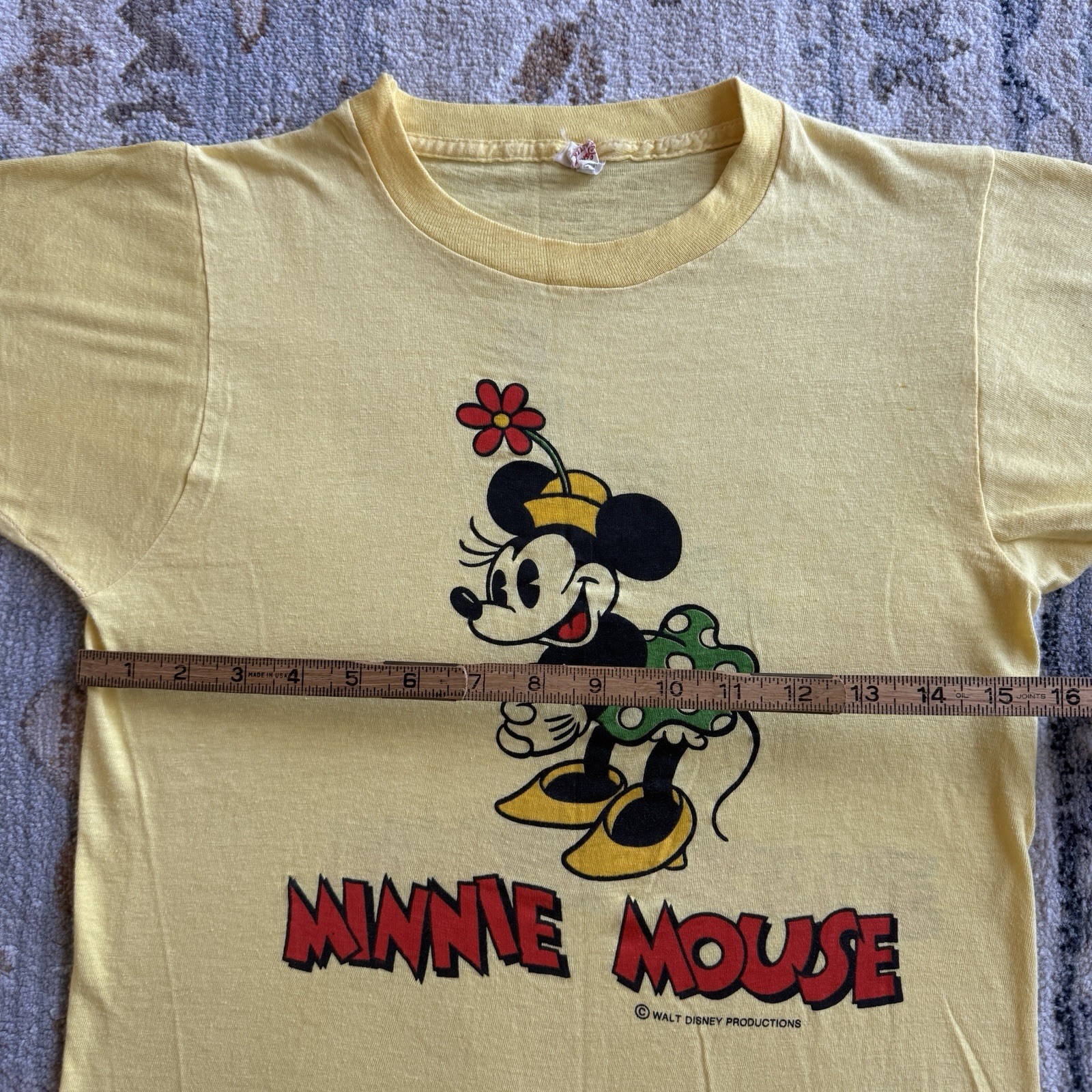 Vintage 70’s Minnie Mouse Double Sided Tropix Togs T Shirt Baby Tee Sz Small USA