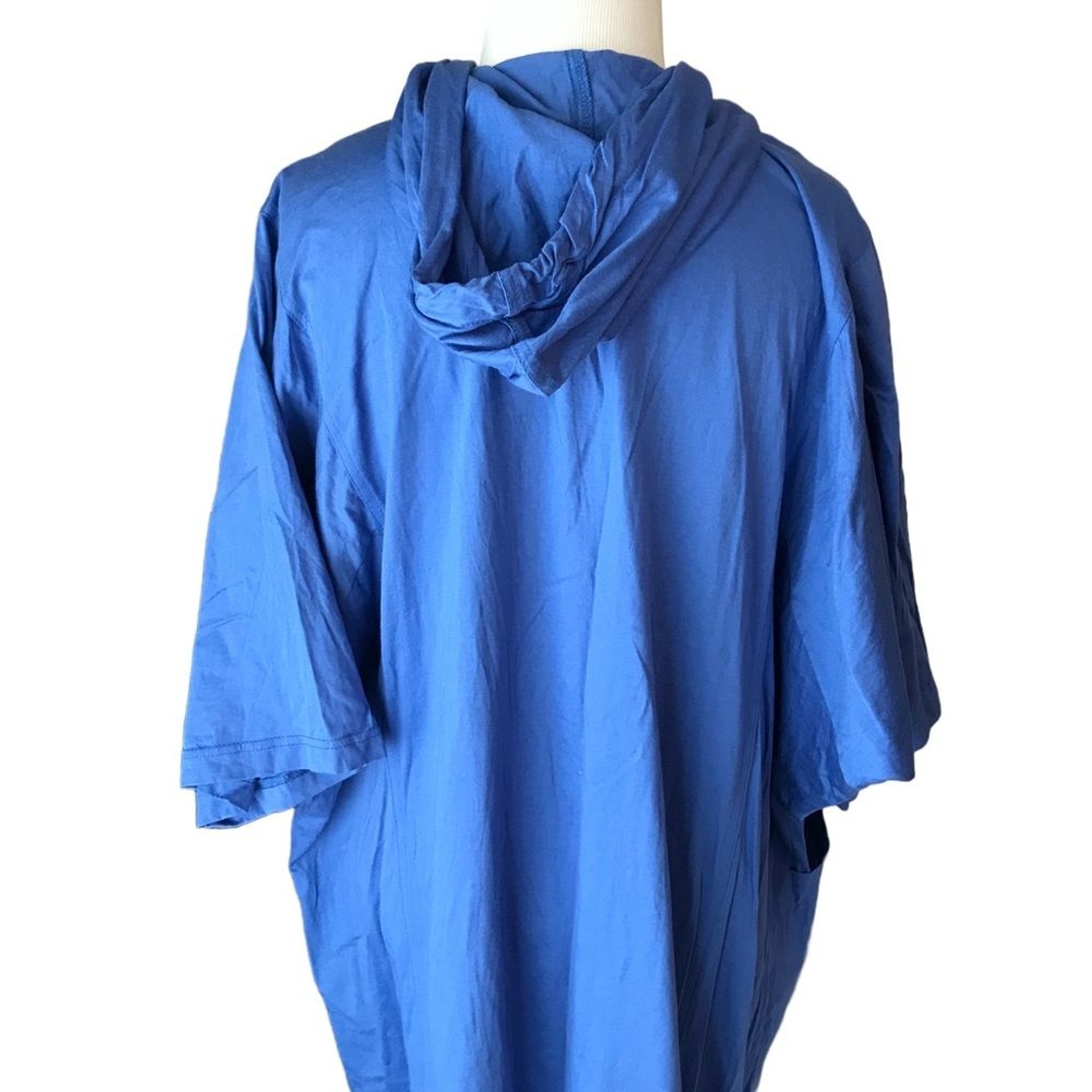 Vintage Marimekko cobalt blue hooded caftan / housecoat