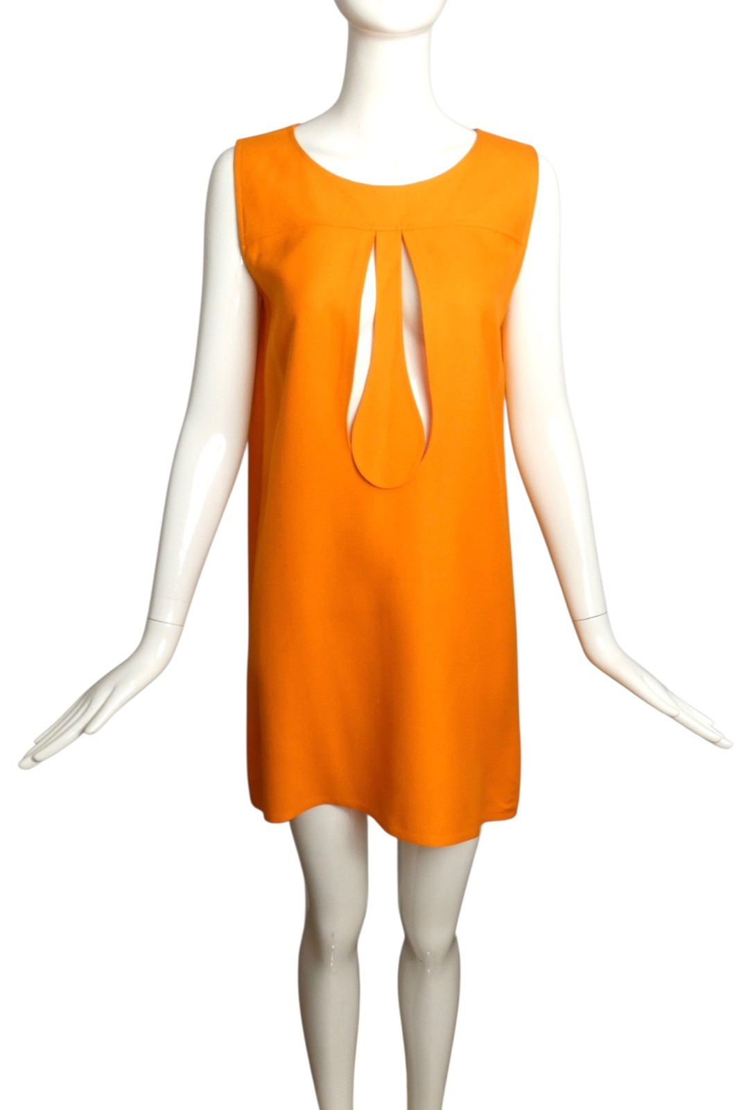 PIERRE CARDIN – 2002 Orange Cutout Trapeze Dress, Size 4