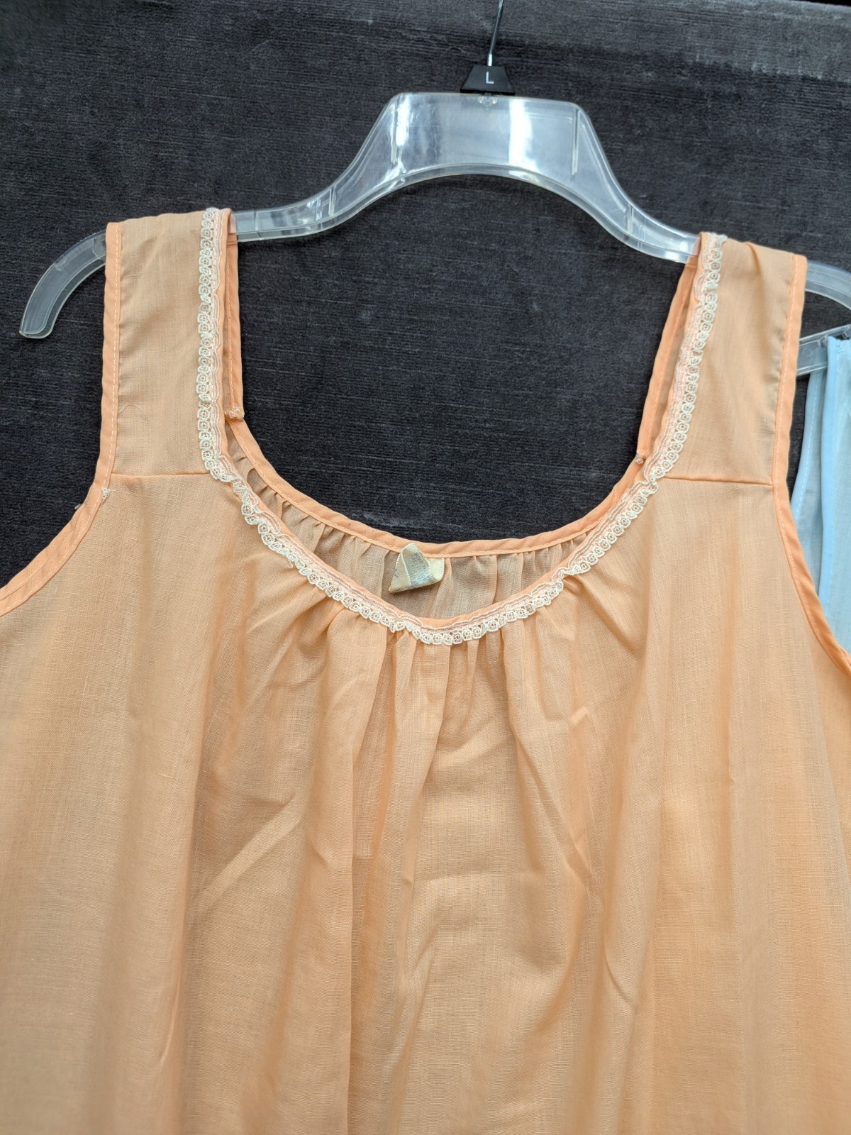 Vintage Sleeveless Granny Nightgowns Peach/Blue Lightweight Grandma Core (2)
