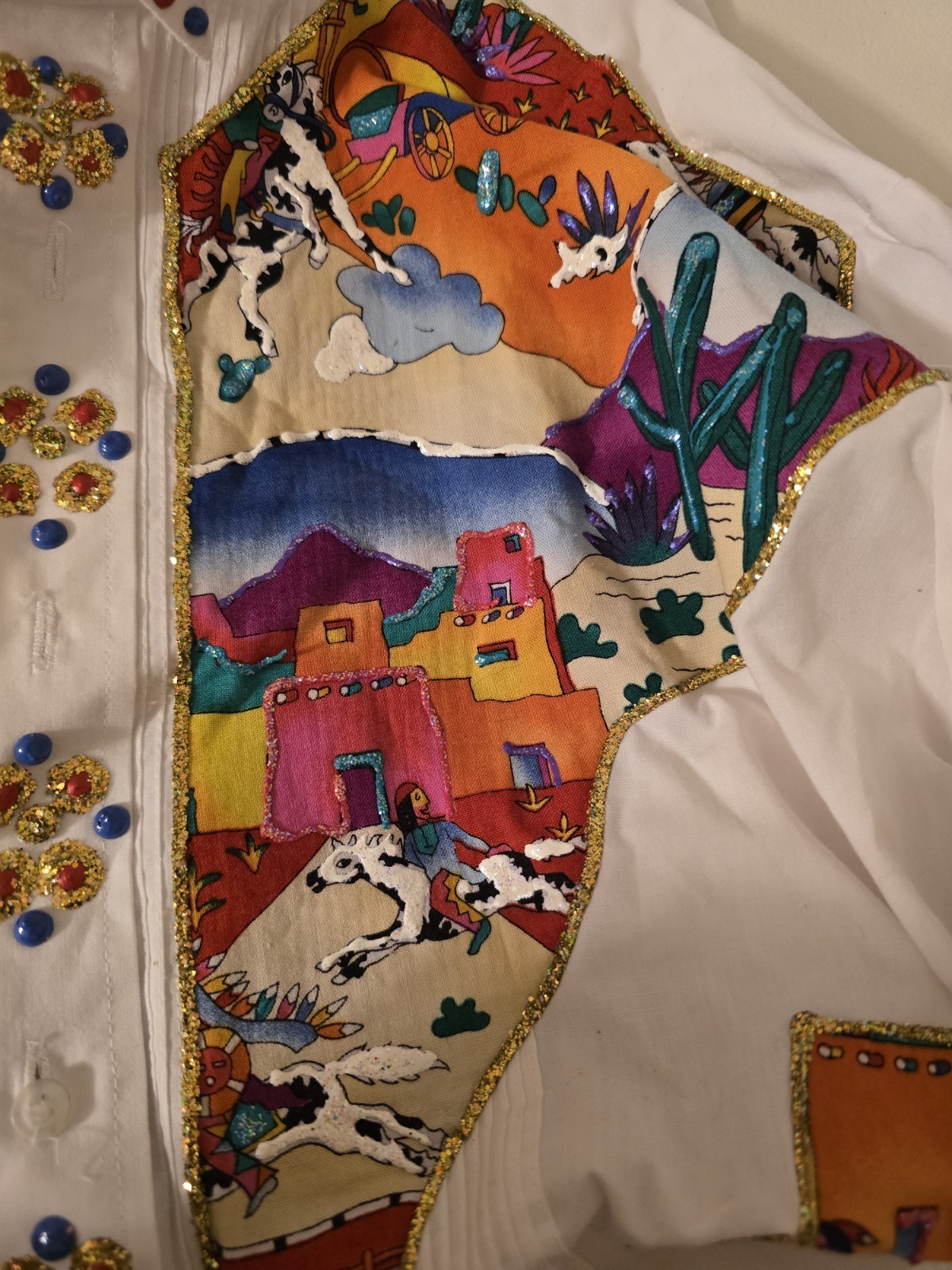 Vintage Running Horse Medium 30/31 Tapestry Dress Shirt
