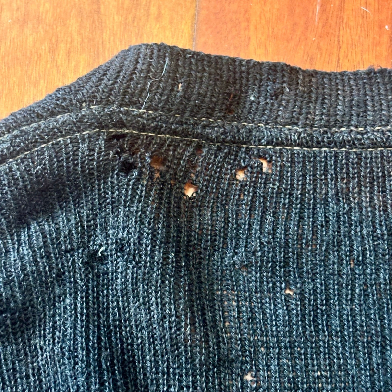 Vintage 1940s Wool Sweater Lot Black Green Wounded Bird As Is Repair Project