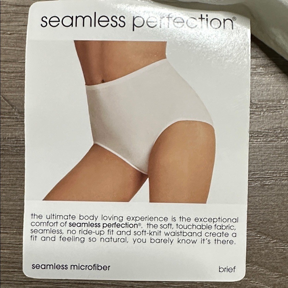 Vintage 90s High Waist Made In USA Seamless Nylon Brief Panty White By Size 8/9