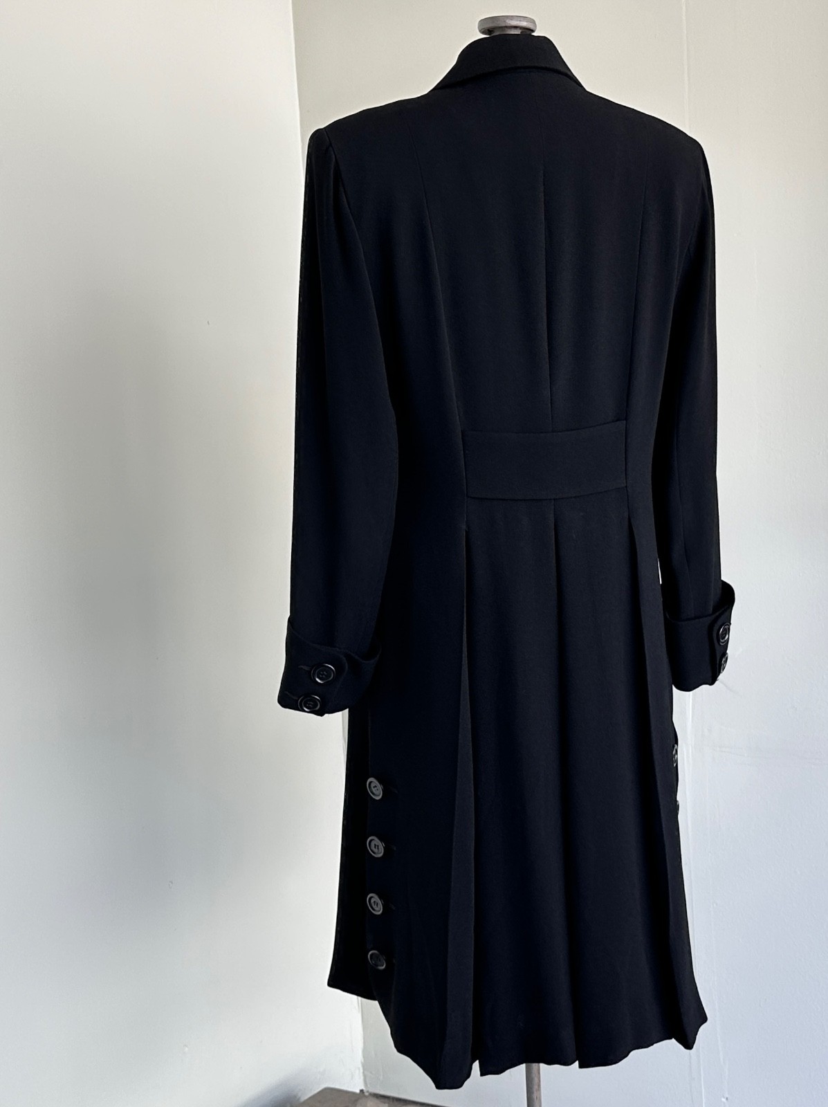Zelda Black Gothic Duster Coat Medium 6 Vintage Womens Goth A Line Duster Coat