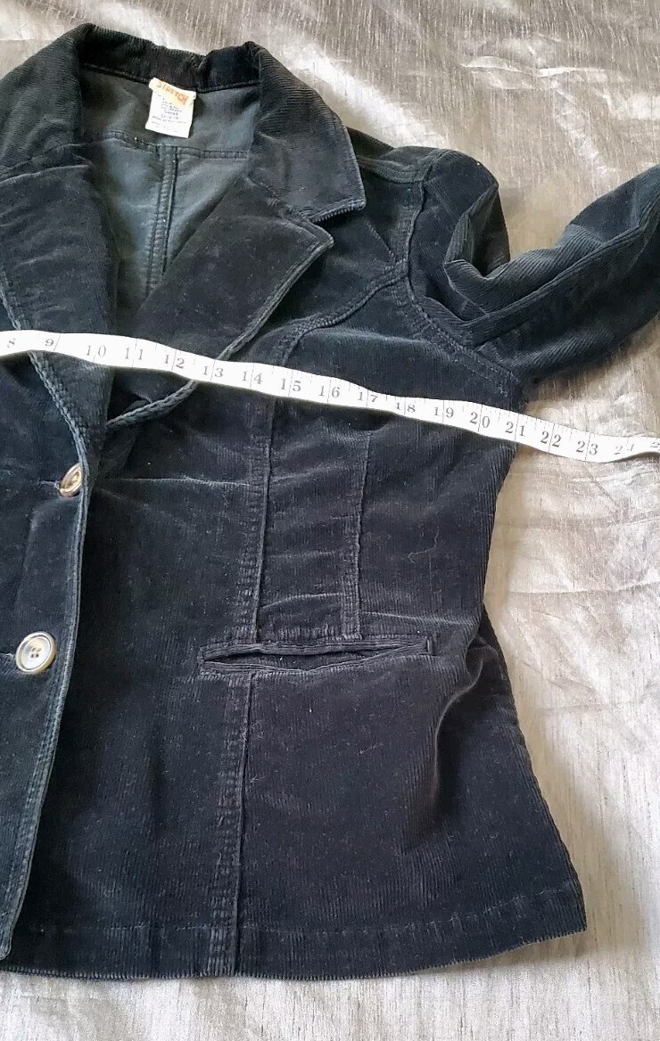 VTG Faded Glory Blazer Jacket Velour Velvet Womens black Sz XL(16/18 )90s
