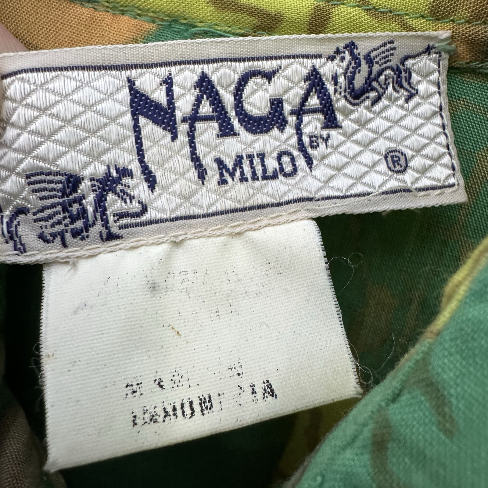 Vintage NAGA by Milo Womens L Floral Embroidered Beaded Art to Wear Shirt