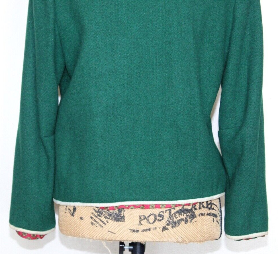 Vintage 50s Petti Glen Green Wool Embroidered Button Blazer Junior S