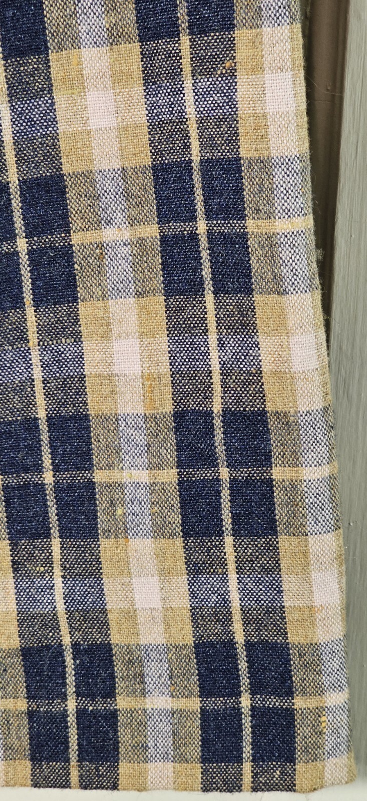 VTG 80’S Wool Pencil Skirt Women XS Blue Tan Pink Plaid Tartan Pleated Academia
