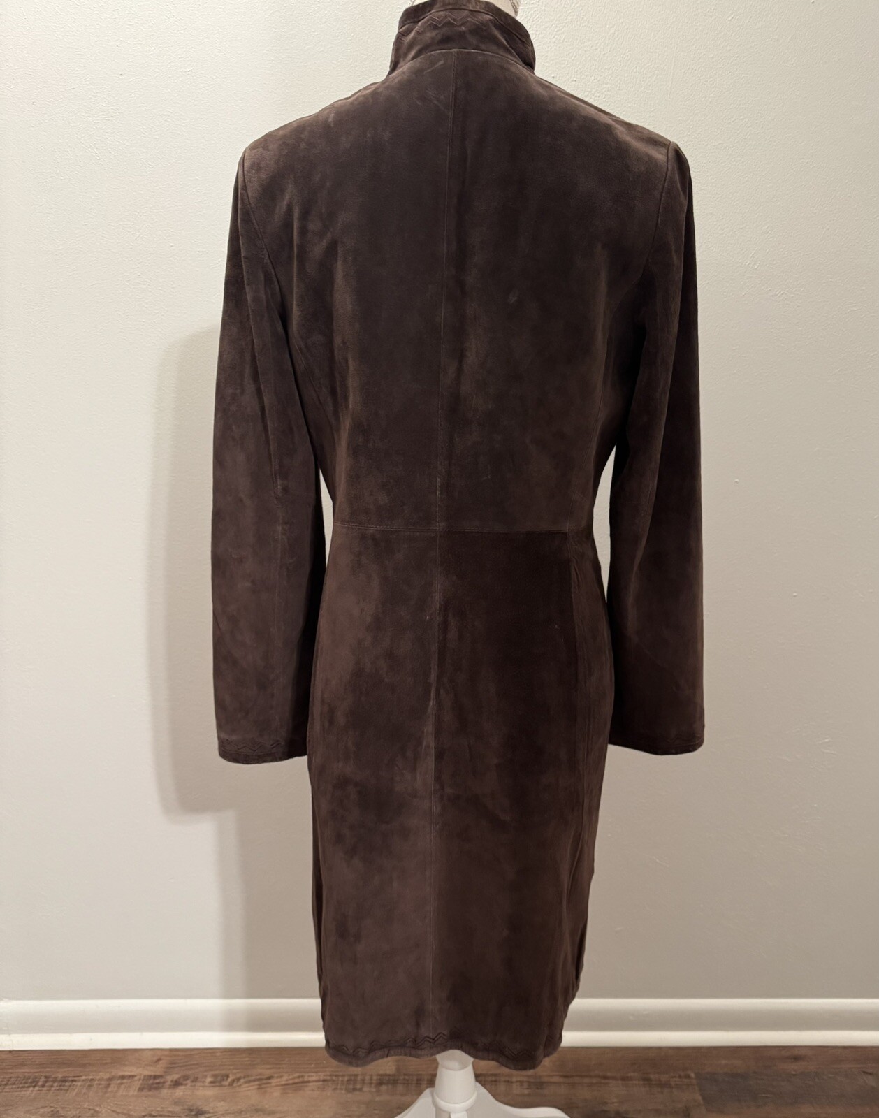 Vintage 70s style dark brown suede leather Enzo Angiolini jacket! Sz. Medium.